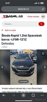 Rapid prodám veškeré dily z vozu 1.2 tsi rok 2017