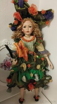 Sběratelská porcelánová panenka Kytka 90cm