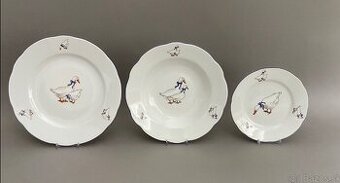 Nová Talířová souprava husy pro 6 osob, 18 dílná,