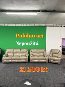 Sedací souprava 3 + 2 + 1 - polohovací - NEPOUŽITÁ