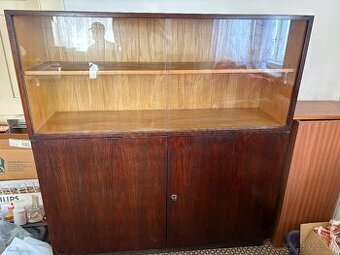 knihovna Halabala tmavé drevo masiv