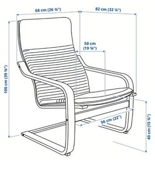 Černé křeslo Poëng z Ikea