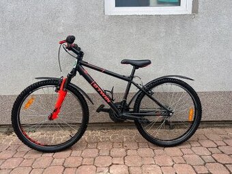 Dětské kolo BTWIN velikost 24 x 2.00, přesmykovač na 3 ozub.