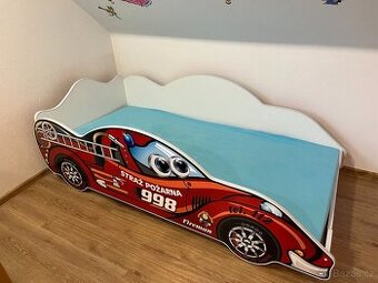 Dětská postel auto - hasiči 180x90
