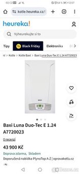 Úplně nový, nerozbalený plynový kotel Baxi Luna Duo-Tec E 1