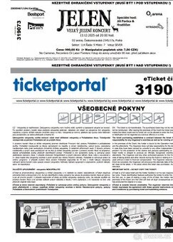 Prodám 2 lístky na koncert JELEN v 02 Aréně  13.12.2025