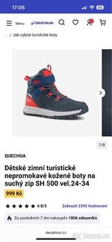 Dětské zimní boty Quechua Decathlon zánovní