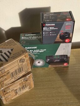 Parkside2x smart baterie 20V 12Ah a duální rychlonabíječka