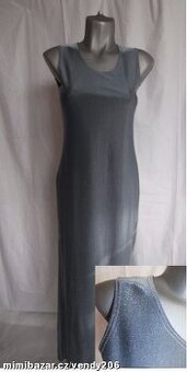 prodám  nové dlouhé pružné šaty vel 38,kovově šedostříbrná,
