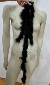 Černý lem na rukavice, šaty atd. - pravé peří