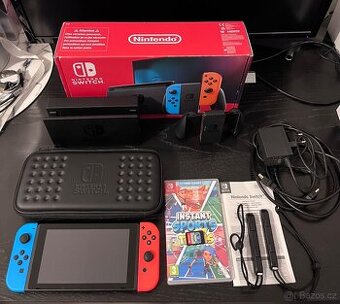 Nintendo Switch Neon Blue & Red + 10 Miniher a příslušenství