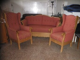 Rustikální sedačka + 2 křesla