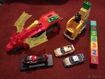 Lego Duplo náklaďák Hot Wheels kamión Motorka,Toyota Nissan