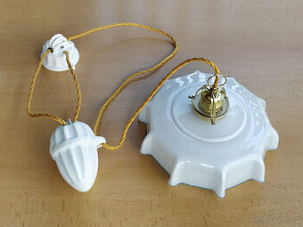 Starý stahovací lustr / stahovačka - modrá linka