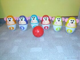 Chicco Kuželky veselé opičky - 6 ks, dětský bowling