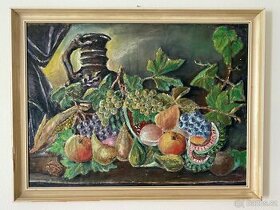 Prodám obraz zátiší s jídlem - 104x80 cm