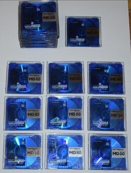 MD minidisc BESTMEDIA 80min., super stav, s obaly, sada 9ks