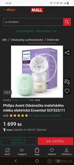 Elektrická odsávačka mateřského mléka