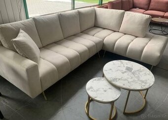 Luxusní sametová rohová sedačka – TOP stav jako nová ✨