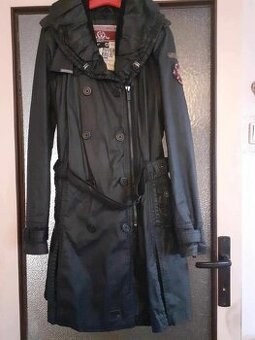 Zimní koženkový kabát/bunda zateplený, velikost XL