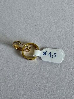 Zlaté náušnice 14K, 2,25 g, průměr 1,5 cm