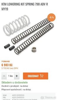 KTM 790/890 Adventure R sada na snížení podvozku