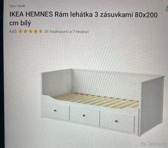 Rozkládací postel Ikea Hemmes 80 x 200