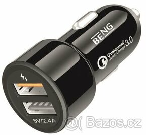Nabíječka CL 12/24V, 2 USB, 3A, 30W, QC 3.0.Cena dnes 4.6.