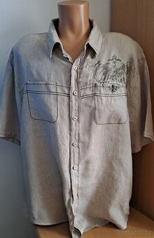 Pánská polo lněná košile s proužky/XL/2x67cm