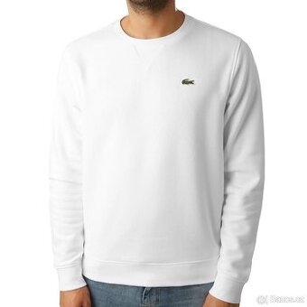 LACOSTE  PÁNSKÁ STYLOVÁ BAVLNĚNÁ WHITE MIKINA XL