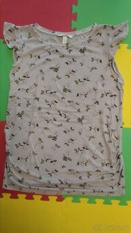 Těhotenské tričko s motýlky, H&M, vel. L