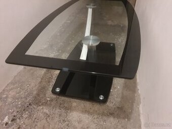 stolek konferenční sklo kov 120x64 cm