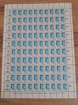 Kompletní arch členských známek 110 KSČ