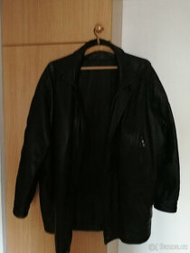 Černá kožená bunda -velikost 54 - 1