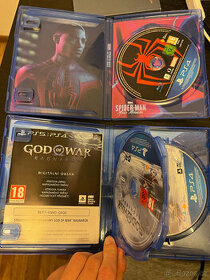 Prodám ps4 hry God of War Ragnarok a Spiderman Miles Morales