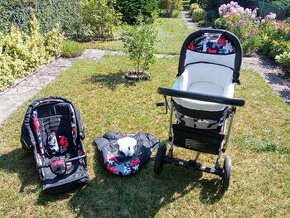 Kočárek BABYLUX LARGO Black dvojkombinace
