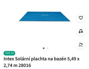 Solární plachta Intex