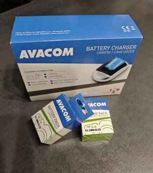 2x avacom (Panasonic) baterie DMW-BLE9 + nabíječka