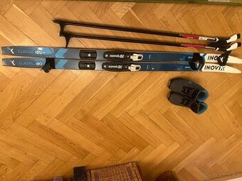 Dětské běžky 130 cm - set hůlky a boty