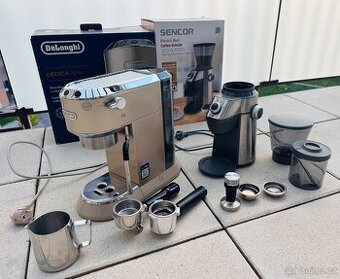 PÁKOVÝ KÁVOVAR DELONGHI + MLÝNEK NA KAFE