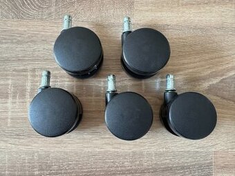 Kolečka k kancelářské židli na koberec – nové, 5 ks, daruji