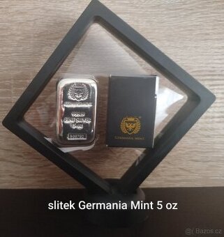 stříbrný investiční slitek Germania Mint 5 OZ - 1