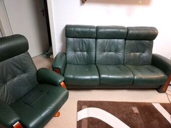 Sedací kožená souprava vintage - Itálie