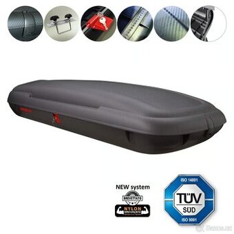 Střešní box na lyže, snowboard, běžky, univerzál 480L Carbon