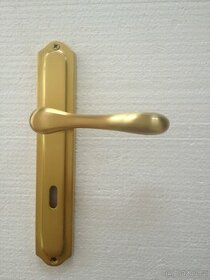 Dveřní klika / kování, zlatá mat, rozteč 72mm /1ks