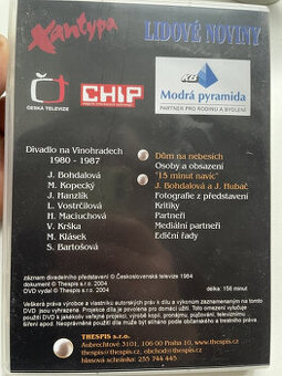 DVD-Divadelní Hra Dům na nebesích pi.Bohdalová;Výborný stav;