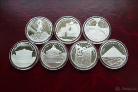 7x 1 oz stříbrná mince 7 divů světa