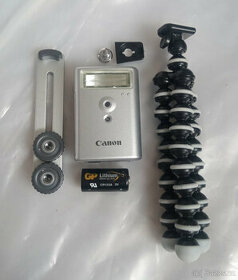 blesk Canon HF-DC1 nová baterie gorillapod stativ - 1
