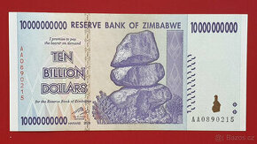 Bankovka ZIMBABWE 10 miliard/billion Dolar rok 2008 NOVÁ