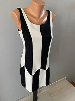 Černobílé elegantní šaty vel. S - 1